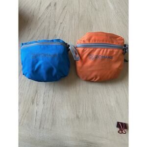 2* Zomake Joy Of Life Fold Up Lightweight Backpacks Orange Blue Camping Hiking